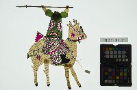 皮影戲偶全身男騎-老武淨騎梅花鹿藏品圖，第3張