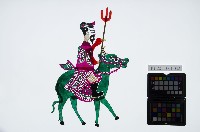 皮影戲偶全身男騎-道長騎獨角青牛藏品圖，第1張