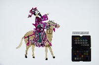 皮影戲偶全身男騎-縣官老爺騎白馬藏品圖，第1張