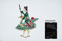 皮影戲偶全身女騎-道姑騎禽鳥藏品圖，第1張