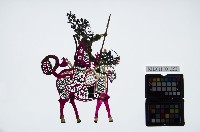 皮影戲偶全身男騎-老將軍騎麒麟藏品圖，第1張