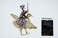 皮影戲偶全身女騎-道姑騎禽鳥藏品圖，第1張