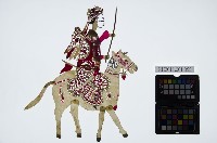 皮影戲偶全身女騎-女將軍騎白馬藏品圖，第1張