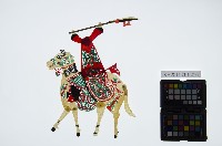 皮影戲偶左男騎-武將騎白馬（偶身）藏品圖，第1張