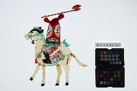 皮影戲偶左男騎-老武淨騎白馬（偶身）藏品圖，第1張