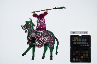 皮影戲偶右男騎-妖道騎獨角青牛（偶身）藏品圖，第1張