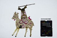 皮影戲偶右男騎-妖道騎梅花鹿（偶身）藏品圖，第1張