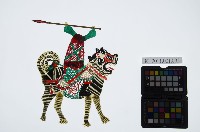 皮影戲偶右男騎-道長騎老虎（偶身）藏品圖，第1張