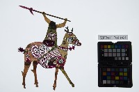 皮影戲偶右男騎-老武生騎鹿（偶身）藏品圖，第1張