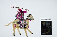 皮影戲偶男騎-老將軍騎白馬（偶身）藏品圖，第1張