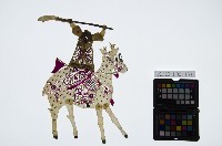 皮影戲偶女騎-道姑騎梅花鹿（偶身）藏品圖，第1張