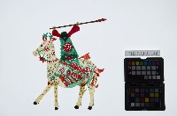 皮影戲偶女騎-道姑騎梅花鹿（偶身）藏品圖，第1張