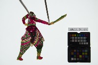 皮影戲簽桿立身偶-武旦（偶身）藏品圖，第1張