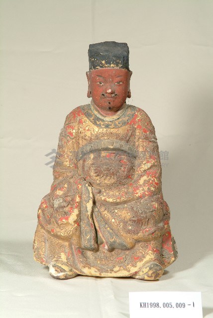 朱漆貼金城隍爺木雕神像、城隍夫人木雕神像藏品圖，第2張