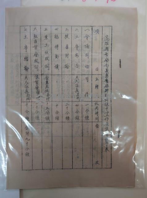 高雄縣警察局義勇警察幹部訓練中心工作座談會程序表藏品圖，第1張