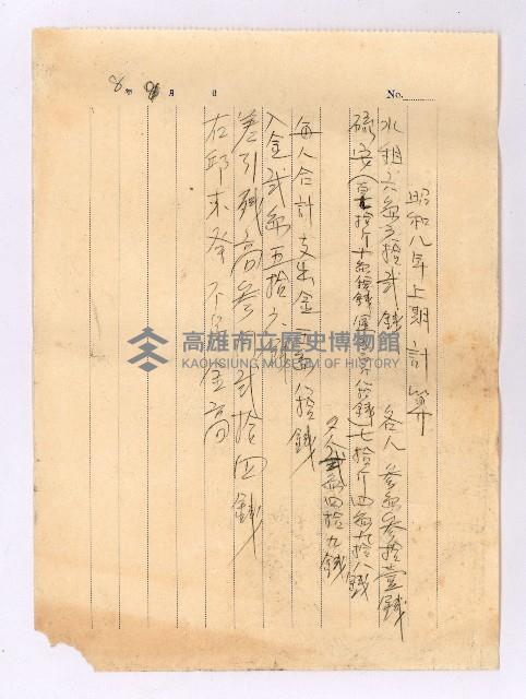 水租及硫安使用計算書藏品圖，第1張