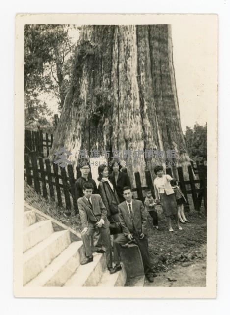洪宜一與大學同學至阿里山遊玩留影藏品圖，第1張