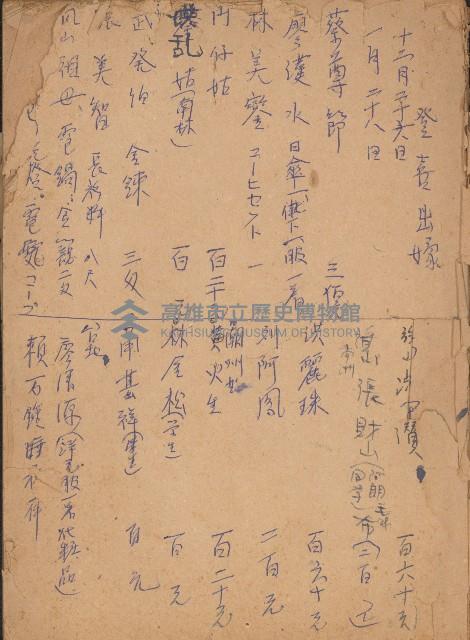 登喜及登美出嫁禮金簿藏品圖，第1張