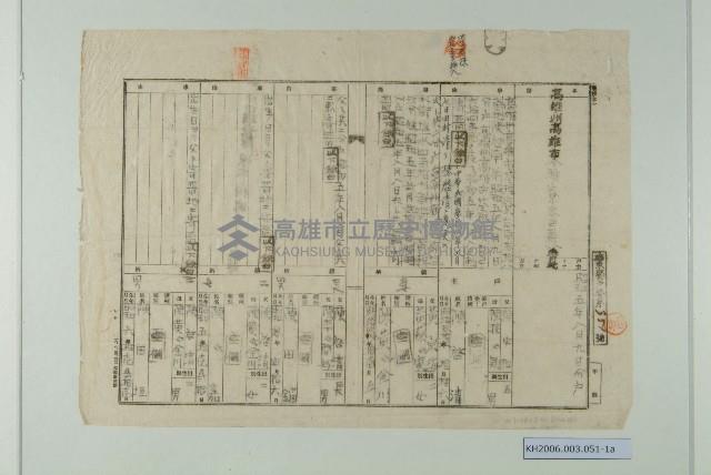 陳啟清戶籍謄本藏品圖，第1張