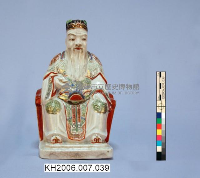 瓷質加彩土地公神像藏品圖，第1張