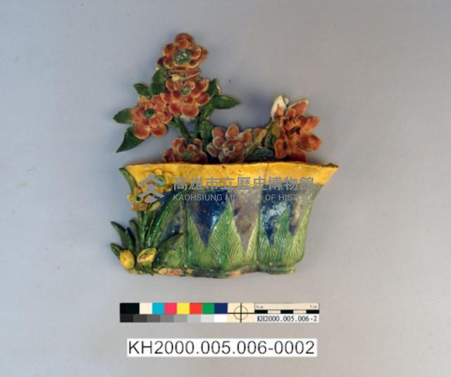 -1：交趾陶花瓶盆果壁塑（花瓶）、-2：交趾陶花瓶盆果壁塑（盆花）藏品圖，第5張