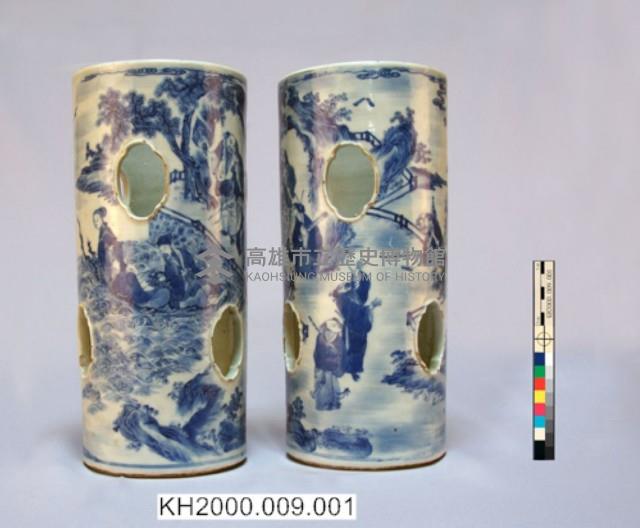 -1：八仙紋青花鏤帽筒一對、-2：八仙紋青花鏤帽筒一對藏品圖，第19張
