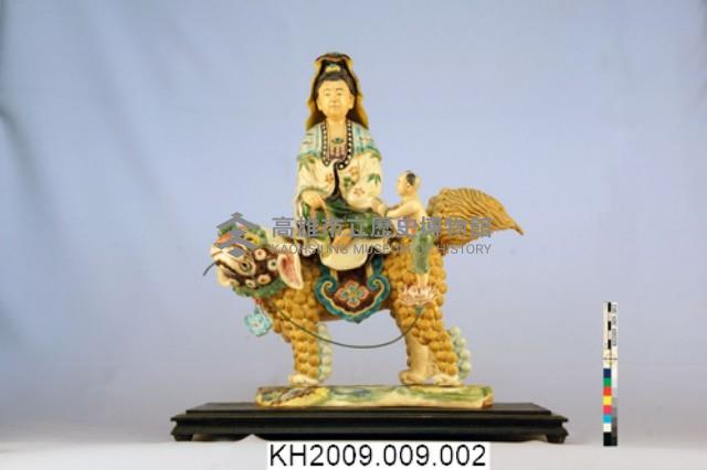 交趾陶觀音騎豺塑像藏品圖，第1張