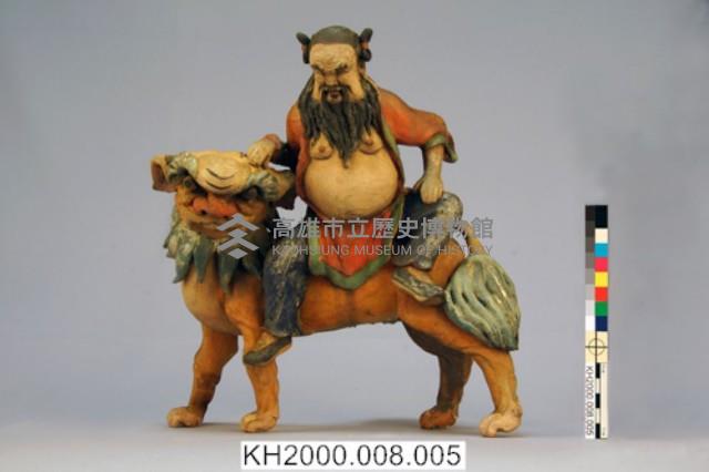 交趾陶漢鍾離騎獅塑像藏品圖，第1張