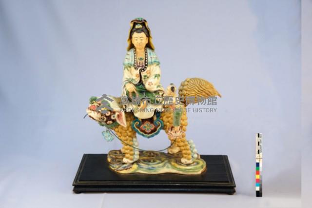 交趾陶觀音騎豺塑像藏品圖，第3張
