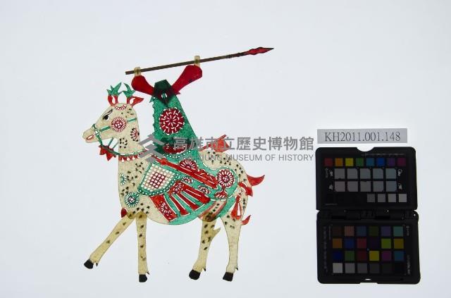 皮影戲偶女騎-道姑騎梅花鹿（偶身）藏品圖，第1張