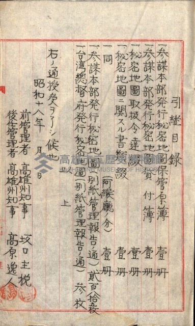 祕密地圖ニ關スル書類（高雄州）藏品圖，第972張