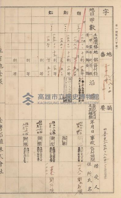 臺灣拓殖株式會社美濃社有地臺帳（二之一）藏品圖，第164張