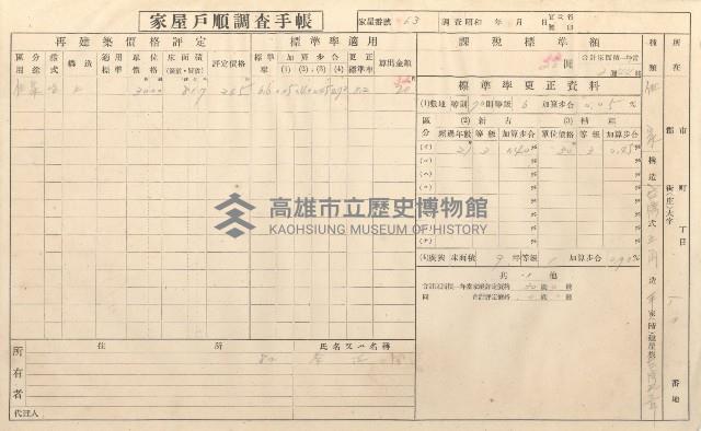 小港庄空地子、店子後家屋戶順調查手帳
（一冊之內一）藏品圖，第164張