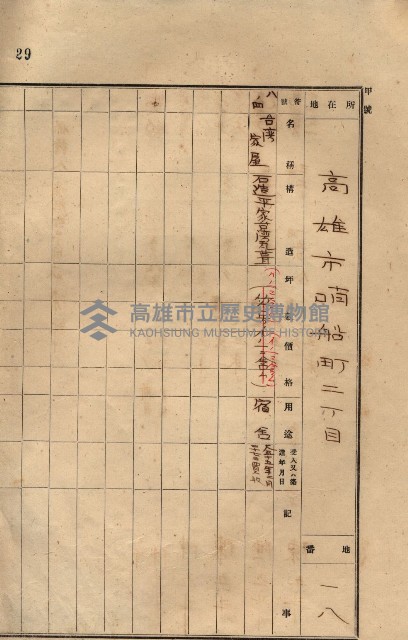 州所屬建物貸下臺帳（高雄市）藏品圖，第64張