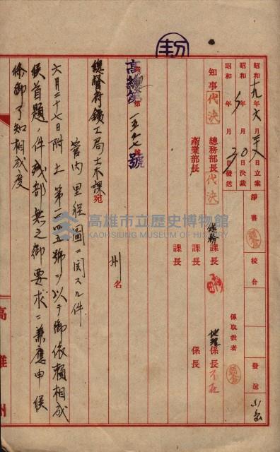 管內圖及里程圖配付（高雄州）藏品圖，第64張