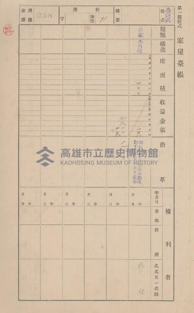 鳳山郡小港庄大坪頂家屋臺帳（二冊之內第二號）藏品圖，第64張