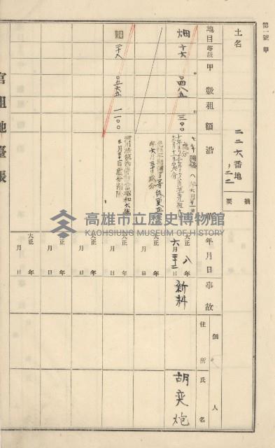 旗山街官租地臺帳（二冊之內第一號）藏品圖，第64張