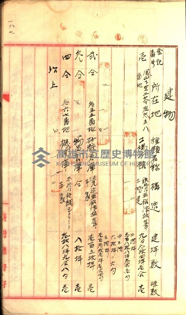 建物登記申請書、囑託書、通知書
附屬書類綴込帳（建申第壱號）藏品圖，第524張