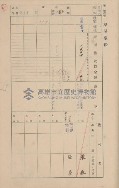 鳳山郡鳥松庄田草埔家屋臺帳
（二冊之內第二號）藏品圖，第124張