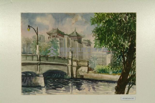 水彩畫：高雄臺灣銀行（仁愛河）藏品圖，第1張