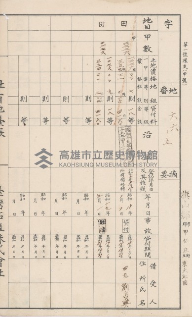 臺灣拓殖株式會社甲仙社有地臺帳（二之二）藏品圖，第24張