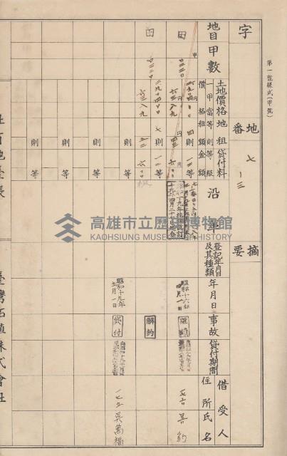 臺灣拓殖株式會社鳳山社有地臺帳（全一冊）藏品圖，第24張
