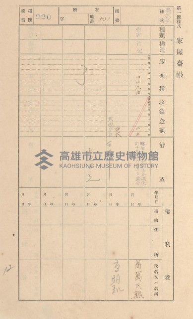 鳳山郡林園庄林子邊家屋臺帳（二冊之內第二號）藏品圖，第24張