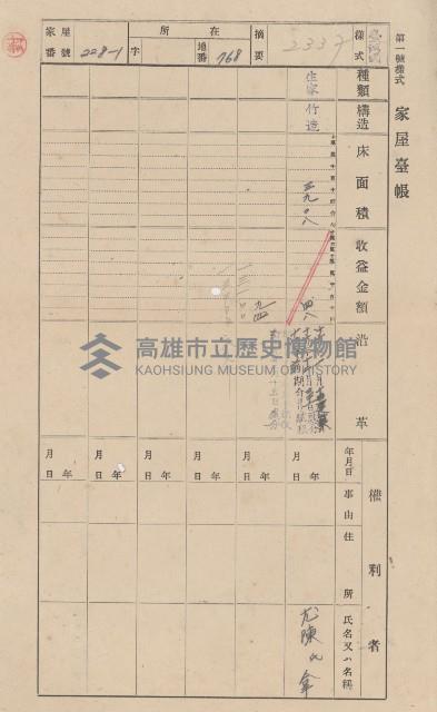 鳳山郡大樹庄溪埔家屋臺帳（二冊之內第二號）藏品圖，第24張