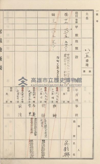 杉林庄官租地臺帳（二冊之內第二號）藏品圖，第324張