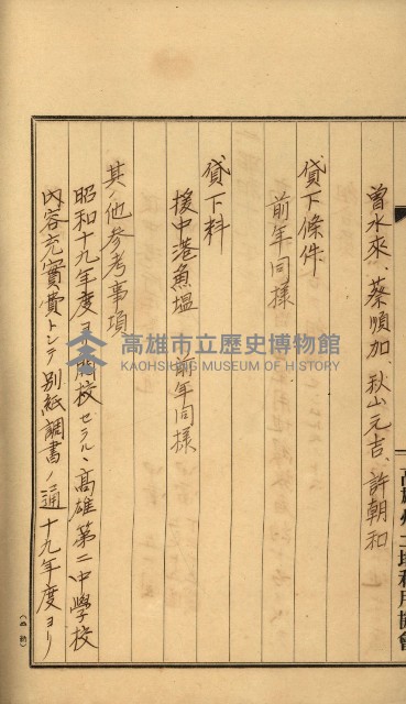 高雄州土地利用協會書類綴
（海軍用地使用許可關係）藏品圖，第327張