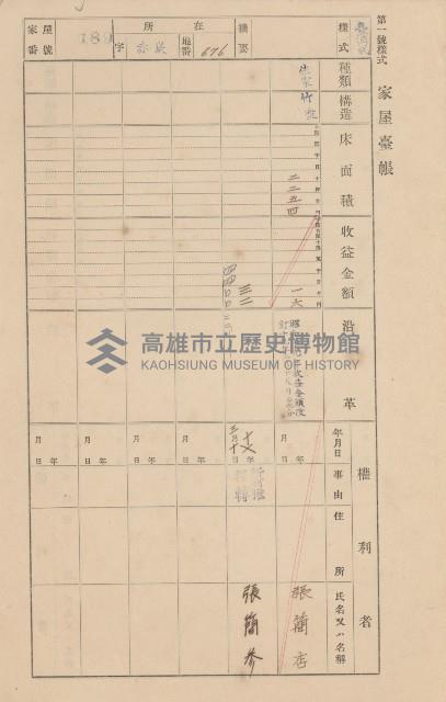 鳳山郡大寮庄赤崁家屋臺帳（四冊之內第一號）藏品圖，第204張