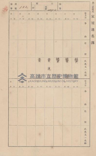 鳳山郡小港庄鳳鼻頭家屋臺帳（二冊之內第一號）藏品圖，第204張