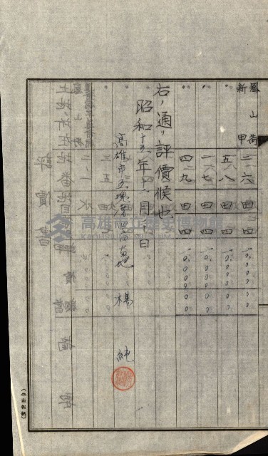 陸軍用地關係綴（評價關係）藏品圖，第419張