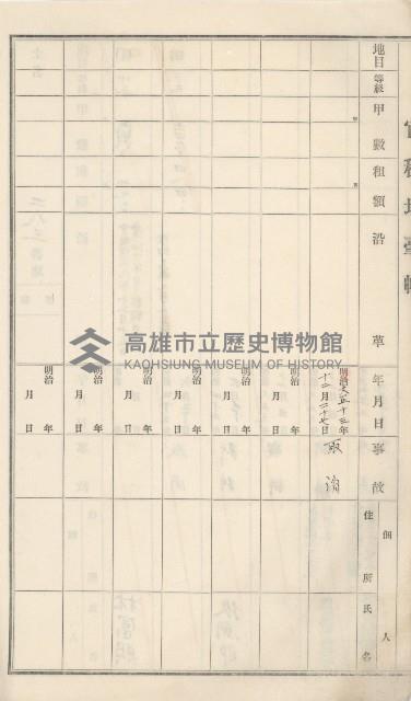 杉林庄官租地臺帳（二冊之內第二號）藏品圖，第104張